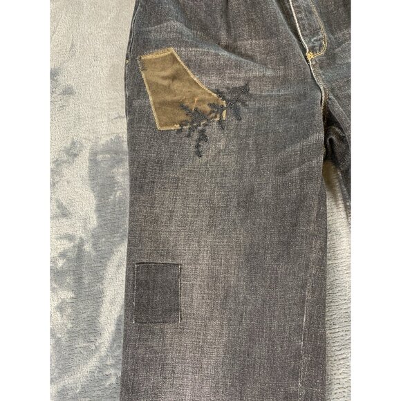 Lauren Ralph Lauren Jeans Women's Size 4 Black Denim Embroidered Patchwork RARE - Picture 8 of 14